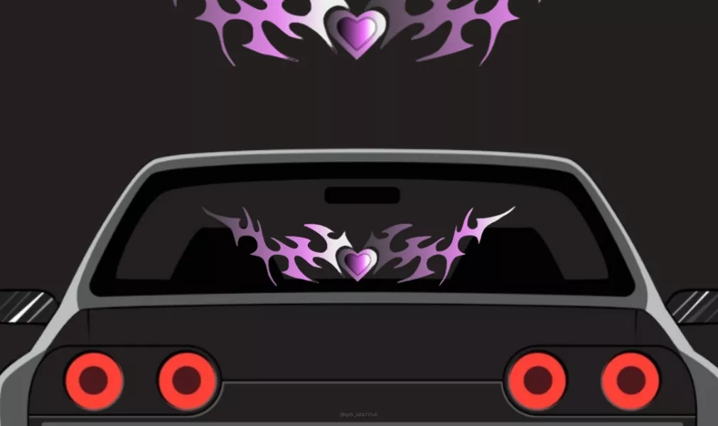 CAR BANNER DECAL - TRIBAL HEART