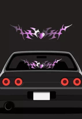 CAR BANNER DECAL - TRIBAL HEART