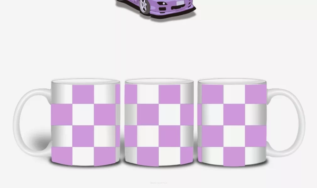 MUG/KUBEK -  VIOLET CHECKER