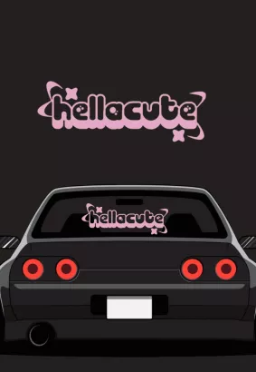 CAR STICKER BANER - HELLACUTE