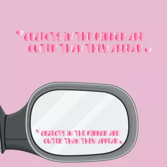 STICKER - Objects in the mirror are cuter than they appear - 2