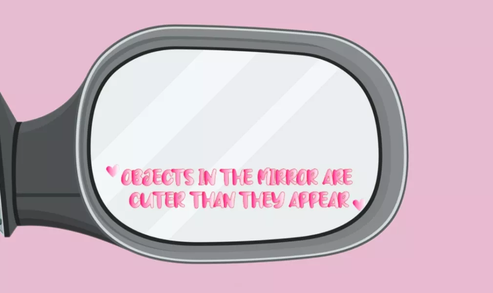 STICKER - Objects in the mirror are cuter than they appear